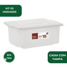 Kit 3 Caixas Alimentícia com Tampa 18 litros Frigorífica Multiuso Para Resfriamento Empilhar Kit 3 Caixas Alimentícia com Tampa 18 litros Frigorífica Multiuso Para Resfriamento Empilhar