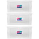 Kit 3 Caixas Máxi Organizadoras 65L Tampa com Trava Radical Incolor Multiuso