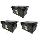 Kit 3 Caixas Organizadora Preta 60 Litros Agraplast Kit 3 Caixas Organizadora Preta 60 Litros Agraplast
