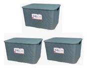 Kit 3 Caixas Organizadora Rattan 70 Litros Premium Grande