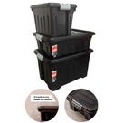 Kit 3 Caixas Organizadoras 53L, 31L e 20L c/ Rodinhas e Travas