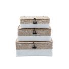 Kit 3 caixas organizadoras armazenamento decorativa palha seagrass - Oikos