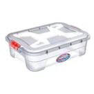 Kit 3 Caixas Organizadoras Grandes Brinquedos Lego Transparentes 6 Litros Uninjet - Tampa Rosa