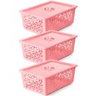 Kit 3 Caixas Organizadoras Grandes Com Tampa UZ