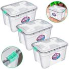 Kit 3 Caixas Organizadoras Multiuso Armazenamento Organização Grande Transparente 56 Litros
