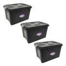 Kit 3 Caixas Organizadoras Multiuso Empilháveis C/ Tampa 20L