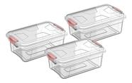 Kit 3 Caixas Organizadoras Transparente 3 Litros Pp Uninjet
