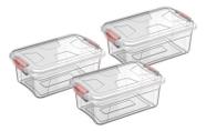 Kit 3 Caixas Organizadoras Transparente 3 Litros Pp Uninjet