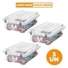 Kit 3 Caixas Organizadoras Transparentes 8,6L Top Stock Sanremo