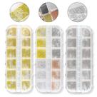 Kit 3 Caixinhas Mini Caviar Dourado Prata Bronze Rose Unhas Manicure Nail Art Nail Designer Unhas Decoradas