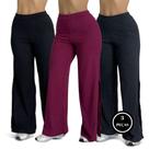 Kit 3 Calça Feminina Pantalona Cintura Alta com Fenda -c3 KIT 3 ANGÉLICA PRETO VERMELHO CINZA Kit 3 Calça Feminina Pantalona Cintura Alta com Fenda -c3 KIT 3 ANGÉLICA PRETO VERMELHO CINZA