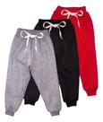 Kit 3 Calça Frio Moletom Grosso Flanelado Menino Menina