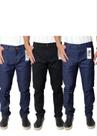 Kit 3 Calça Jeans Masculina Escura Tradicional Para Trabalho Reta Serviço com Elastano Kit 3 Calça Jeans Masculina Escura Tradicional Para Trabalho Reta Serviço com Elastano