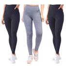Kit 3 Calça Legging Academia Caminhada Feminina Lisa Sem Transparência Levanta Bubum Moda fitness Kit 3 Calça Legging Academia Caminhada Feminina Lisa Sem Transparência Levanta Bubum Moda fitness