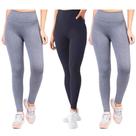 Kit 3 Calça Legging Feminina Moda Fitness Treino Slim Corrida Yoga Ginástica Kit 3 Calça Legging Feminina Moda Fitness Treino Slim Corrida Yoga Ginástica