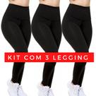 Kit 3 Calça Legging Feminina Suplex Academia Fitness Cós Alto