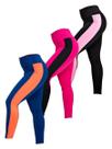 Kit 3 Calça Legging Suplex Feminina Faixa Lateral MAG855 Kit 3 Calça Legging Suplex Feminina Faixa Lateral MAG855