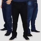Kit 3 Calça Masculina Jeans Plus Size Slim Lycra Stretch Kit 3 Calça Masculina Jeans Plus Size Slim Lycra Stretch