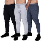 Kit 3 Calça Moletom Jogger Masculina Com Bolso Skinny Lisa Leve Confortável Kit 3 Calça Moletom Jogger Masculina Com Bolso Skinny Lisa Leve Confortável