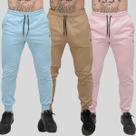 Kit 3 Calça Moletom Masculina Skinny Slin Sport Coroa e Cordão