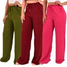 Kit 3 Calça Pantalona Feminina Cintura Alta Tendência Larga Altíssima Qualidade Kit 3 Calça Pantalona Feminina Cintura Alta Tendência Larga Altíssima Qualidade