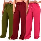 Kit 3 Calça Pantalona Feminina Cintura Alta Tendência Larga Altíssima Qualidade Kit 3 Calça Pantalona Feminina Cintura Alta Tendência Larga Altíssima Qualidade