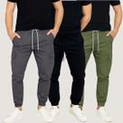 Kit 3 Calças Cargo Jogger Masculina Cordão Streetwear Punho