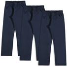 Kit 3 Calças De Moletom Infantil Azul Flanelada Elian