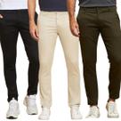 Kit 3 Calças de Sarja Chino Com Bolso Traseiro Embutido Alfaiataria Skinny Kit 3 Calças de Sarja Chino Com Bolso Traseiro Embutido Alfaiataria Skinny
