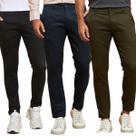 Kit 3 Calças de Sarja Chino Com Bolso Traseiro Embutido Alfaiataria Skinny Kit 3 Calças de Sarja Chino Com Bolso Traseiro Embutido Alfaiataria Skinny
