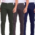 Kit 3 Calças de Sarja Verde-Militar / Chumbo e Azul-Marinho Corte Alfaiataria Masculina Slim Fit com Lycra Bolso Embutido Social Casual Kit 3 Calças de Sarja Verde-Militar / Chumbo e Azul-Marinho Corte Alfaiataria Masculina Slim Fit com Lycra Bolso Embutido Social Casual