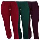 Kit 3 Calças Feminina Lisa Malha Visco lycra Soltinhas Confortáveis Senhoras.