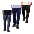 Kit 3 Calças Flanelada Jogger 2 Bolsos Barata Elastico Barra Kit 3 Calças Flanelada Jogger 2 Bolsos Barata Elastico Barra