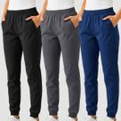 Kit 3 Calças Jogger Feminina em Tactel para Academia e Uso Diário