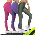 Kit 3 Calças Legging BÁSICAS COLORIDAS Leg Fitness Academia Corrida Cintura Alta FEMININA 579