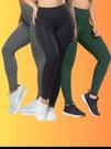 Kit 3 Calças Legging Básicas Cós Alto Fitness Feminina Zero Transparência Calca Feminina de academia
