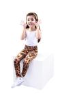 Kit 3 calças legging com faixa de cabelo infantil tamanho 10 Kit 3 calças legging com faixa de cabelo infantil tamanho 10