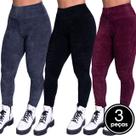 Kit 3 Calças Legging Cotelê Cós Alto Tecido Veludo Cintura Alta