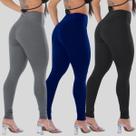 Kit 3 Calças Legging Feminina Suplex Academia Cintura Alta Kit 3 Calças Legging Feminina Suplex Academia Cintura Alta
