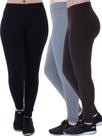 Kit 3 Calças Legging Grossa Feminina PRETA, MESCLA, MARROM