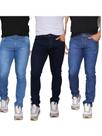 Kit 3 calças masculina escura,clara media,escura puida slim com laycra