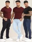 Kit 3 Calças Masculina Jeans Skinny Lisa Básica Com Lycra A- 110/140/151
