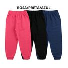 Kit 3 Calças Moletom Peluciado Algodão Infantil Juvenil Inverno 4 ao 16