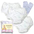 Kit 3 Calças plástica com botão C/ absorvente Bebê Infantil