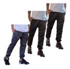 Kit 3 Calças Tactel Jogger Skinny Punho Barra 2 Bolsos 016