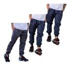 Kit 3 Calças Tactel Jogger Skinny Punho Barra 2 Bolsos 016