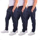 Kit 3 Calças Tactel Masculina Treino Academia com Bolsos Laterais