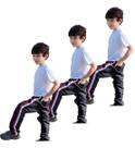 Kit 3 Calças Tactel Uniforme Escolar Faixas Lateral R 271