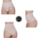 Kit 3 Calcinha Cinta com Compressão Pós Parto Cós Alto Segura Barriga - c13 KIT 3 CINTAS FERNANDA