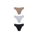 Kit 3 Calcinha Delrio Em Microfibra 51509 Mousse/Branco/Preto